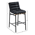 Burke Boucle Fabric Upholstered Bar Stool in Black