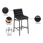 Burke Boucle Fabric Upholstered Bar Stool in Black