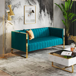 Trillium 83" Velvet Sofa in Teal