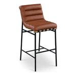 Burke Boucle Fabric Upholstered Bar Stool in Cognac