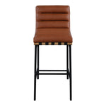 Burke Boucle Fabric Upholstered Bar Stool in Cognac