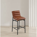 Burke Boucle Fabric Upholstered Bar Stool in Cognac