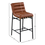 Burke Boucle Fabric Upholstered Bar Stool in Cognac