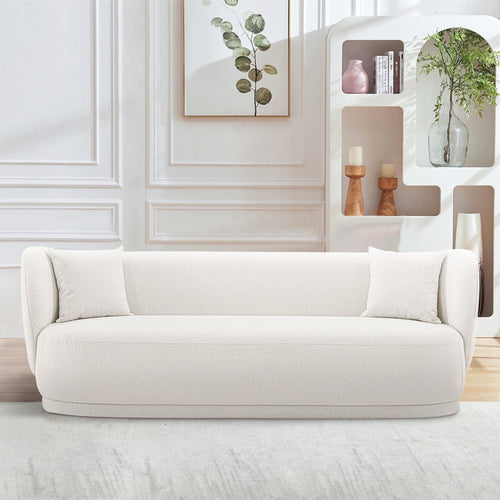 Siri 93" Upholstered Sofa in Cream