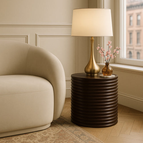 Nobi Concrete Indoor/Outdoor End Table in Brown