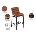 Burke Boucle Fabric Upholstered Bar Stool in Cognac