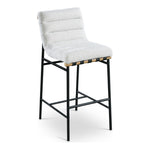 Burke Boucle Fabric Upholstered Bar Stool in Cream