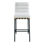 Burke Boucle Fabric Upholstered Bar Stool in Cream