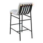 Burke Boucle Fabric Upholstered Bar Stool in Cream
