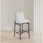 Burke Boucle Fabric Upholstered Bar Stool in Cream