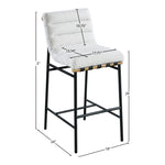 Burke Boucle Fabric Upholstered Bar Stool in Cream