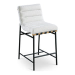 Burke Boucle Fabric Upholstered Counter Stool in Cream