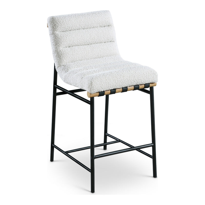 Burke Boucle Fabric Upholstered Counter Stool in Cream