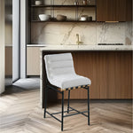 Burke Boucle Fabric Upholstered Counter Stool in Cream