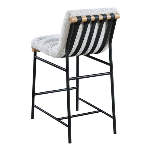 Burke Boucle Fabric Upholstered Counter Stool in Cream