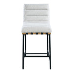 Burke Boucle Fabric Upholstered Counter Stool in Cream