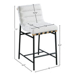 Burke Boucle Fabric Upholstered Counter Stool in Cream