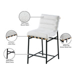 Burke Boucle Fabric Upholstered Counter Stool in Cream
