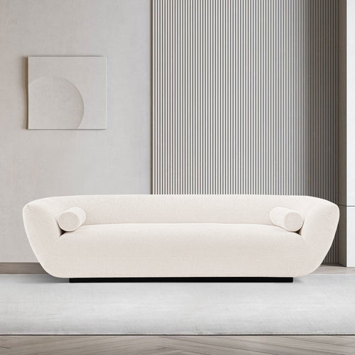 Ulka 96" Chenille Sofa in Cream