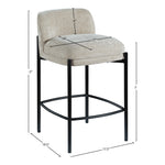 Burton Chenille Fabric Upholstered Counter Stool in Beige