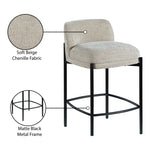 Burton Chenille Fabric Upholstered Counter Stool in Beige