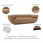 Ulka 96" Chenille Sofa in Light Brown