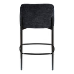 Burton Chenille Fabric Upholstered Counter Stool in Black