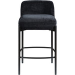Burton Chenille Fabric Upholstered Counter Stool in Black