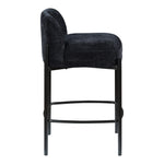 Burton Chenille Fabric Upholstered Counter Stool in Black