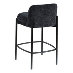 Burton Chenille Fabric Upholstered Counter Stool in Black