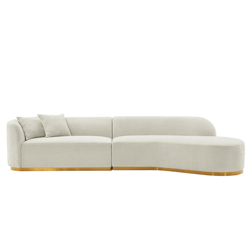 Daria 132" Chenille Sectional in Ivory
