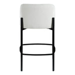Burton Chenille Fabric Upholstered Counter Stool in Cream