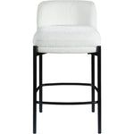Burton Chenille Fabric Upholstered Counter Stool in Cream