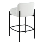 Burton Chenille Fabric Upholstered Counter Stool in Cream