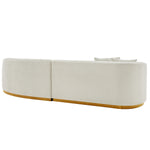 Daria 132" Chenille Sectional in Ivory