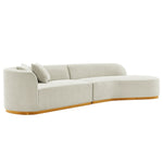 Daria 132" Chenille Sectional in Ivory