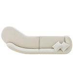 Daria 132" Chenille Sectional in Ivory