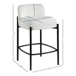 Burton Chenille Fabric Upholstered Counter Stool in Cream