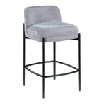 Burton Chenille Fabric Upholstered Counter Stool in Grey