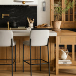 Burton Chenille Fabric Upholstered Counter Stool in Grey