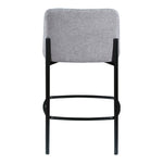Burton Chenille Fabric Upholstered Counter Stool in Grey