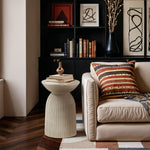 Opani Concrete Indoor/Outdoor End Table in Beige