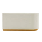 Daria 132" Chenille Sectional in Ivory