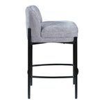 Burton Chenille Fabric Upholstered Counter Stool in Grey