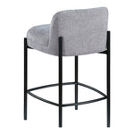 Burton Chenille Fabric Upholstered Counter Stool in Grey