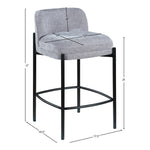 Burton Chenille Fabric Upholstered Counter Stool in Grey