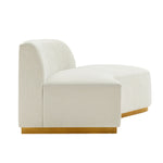Daria 132" Chenille Sectional in Ivory