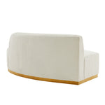 Daria 132" Chenille Sectional in Ivory