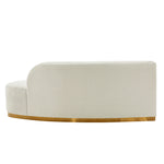 Daria 132" Chenille Sectional in Ivory