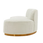 Daria 132" Chenille Sectional in Ivory